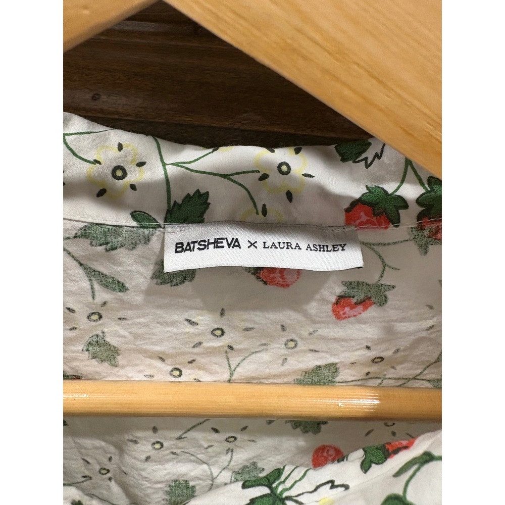 Batsheva x Laura Ashley Strawberry Field Grace Blouse White Size 4 - Picture 7 of 11